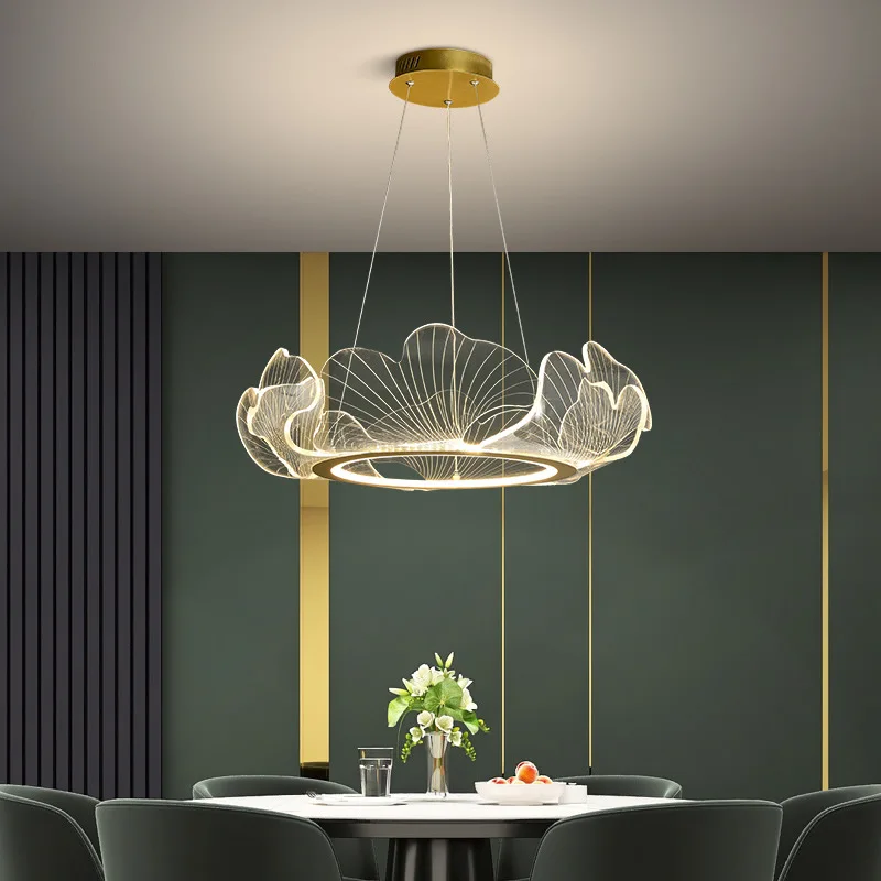 Premium sense of flowers bedroom LED chandelier modern creative fashion villa living room acrylic pendant light