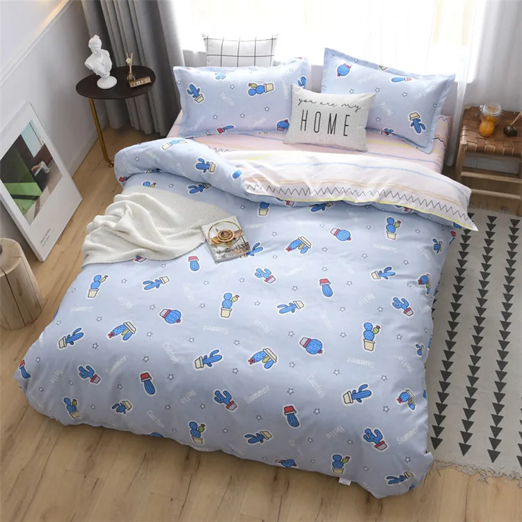 Wholesale Woven Bedding linen Quilt Double Polyester Bed Sheets Set With Pillow Cover