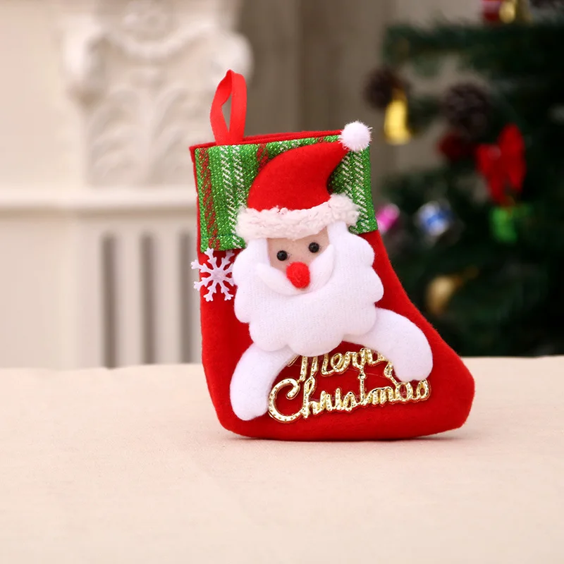 Christmas stockings Christmas gift bags various small size socks pendant decorations