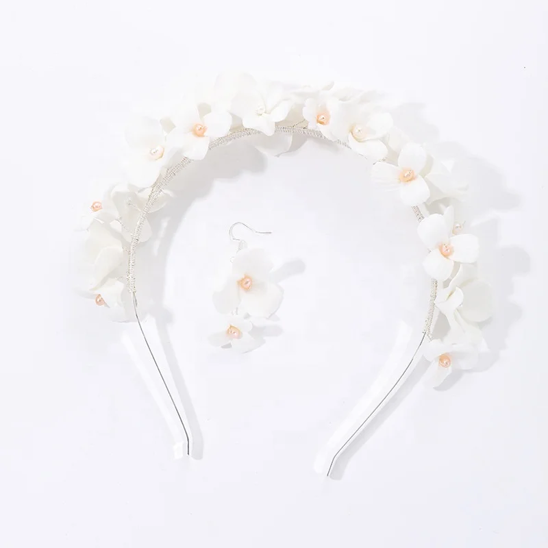Bridal Wedding accessories Crown Hair accessories Handmade Ceramic Flower Headband Wedding Dress for Women