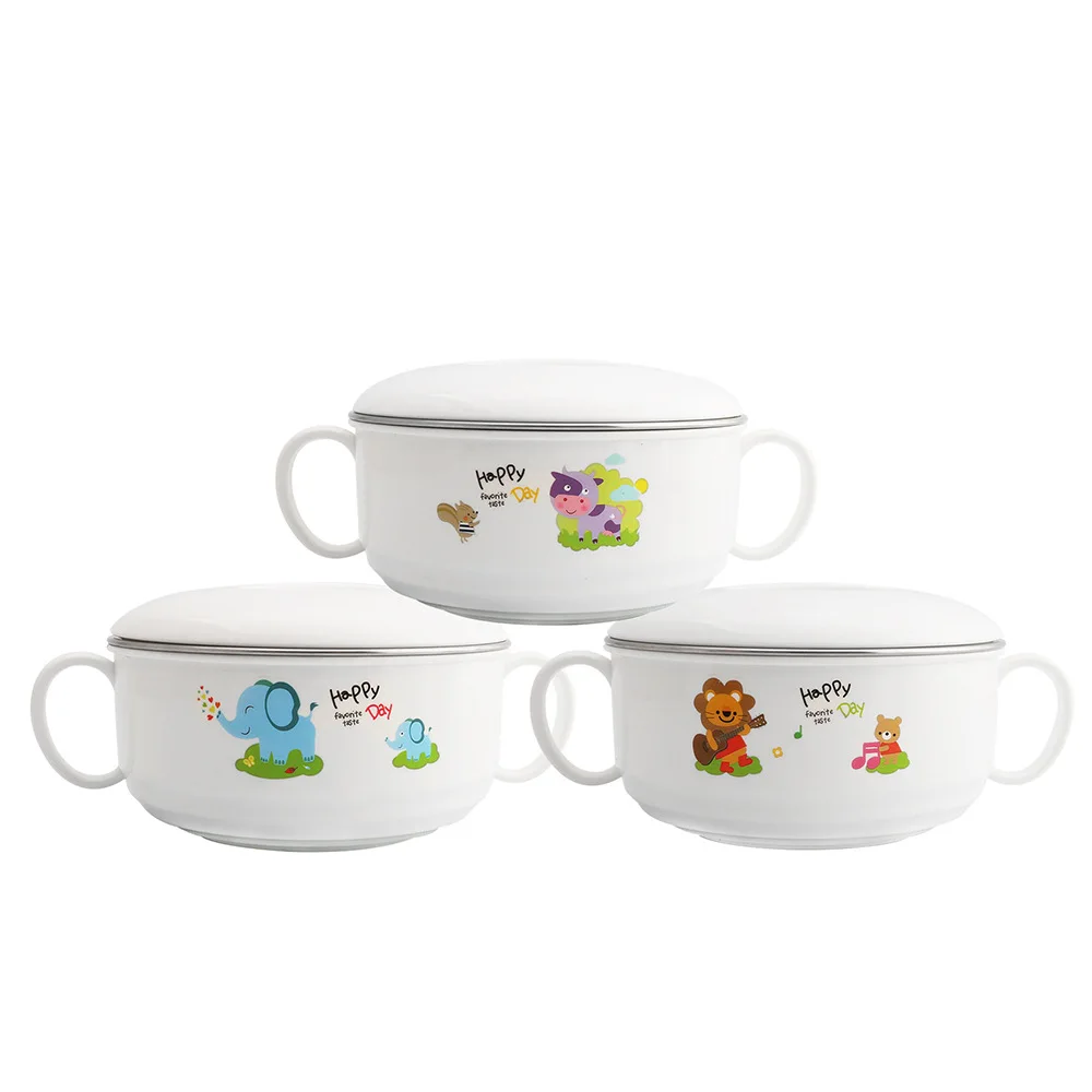 Multicolored Amazing 304 Stainless steel bpa Free Anti Spill Baby Insulated Feeding Food Bowl with Lid