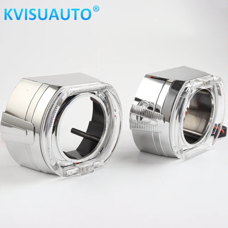 CQL 100mm 110mm led angel eyes led headlight halo ring,silver black chrome shroud,3inch shroud with led angel eyes