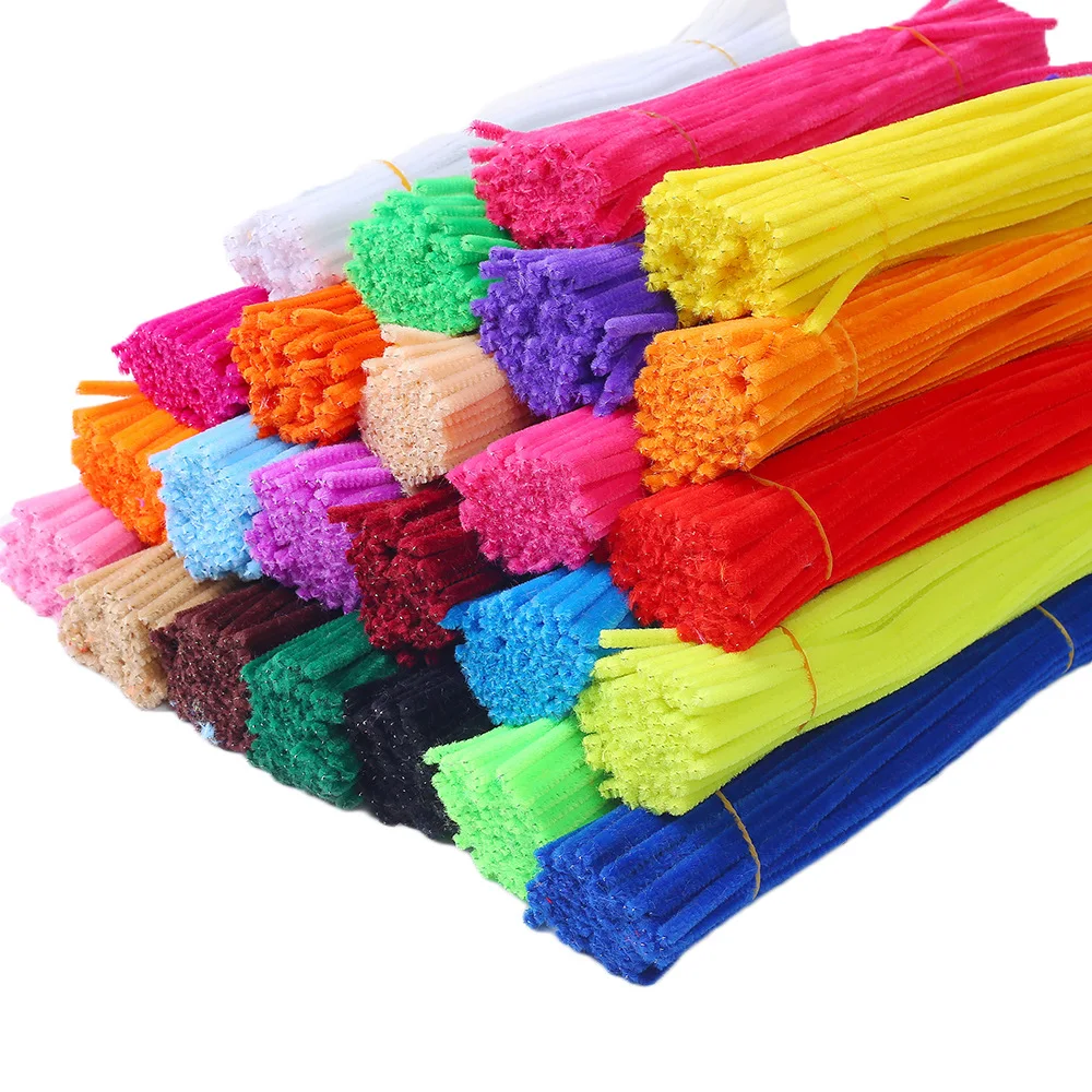 DIY chenille stems fuzzy wire  pipe cleaners flower bouquet twist stick Children Educational Toys Creative Handmade Craft