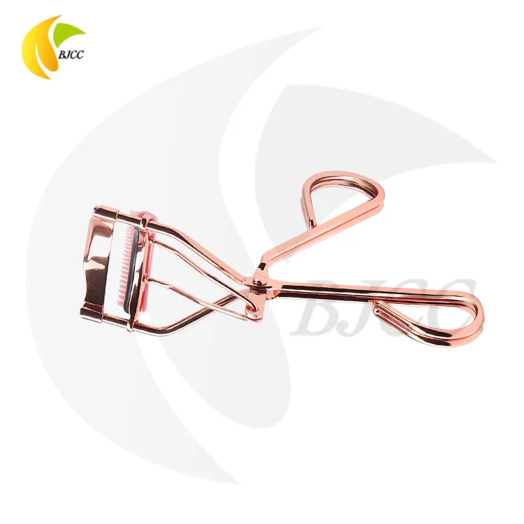 New Design High Quality Portable Beauty Diamond Rose Gold Wide Stainless Steel False Eyelash Tool Vendor Lash Curler With Brush