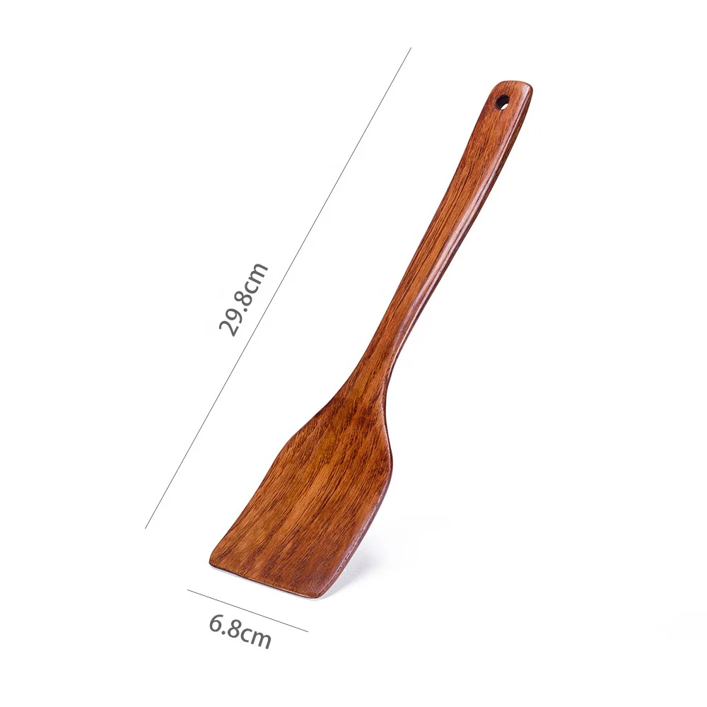 Harmony Hot Selling Wooden Cooking Utensils Natural Kitchen Set Heat Resistant Non Stick Wenge Wooden Kitchen Spatula