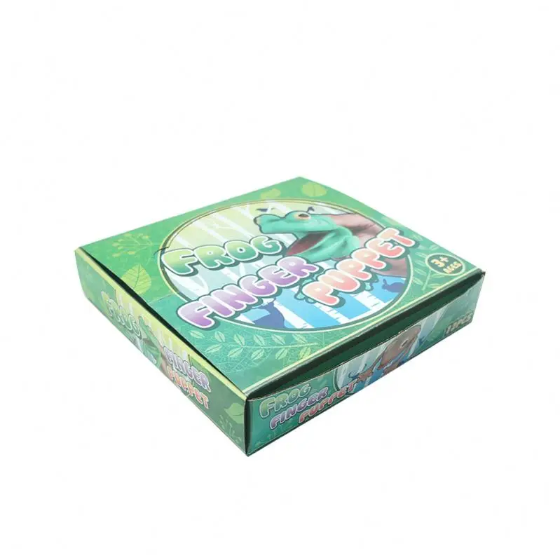 Kids Soft Plastic Frog Finger Puppet Assorted Color Animal Hand Puppet for Role Playing Novel Toy