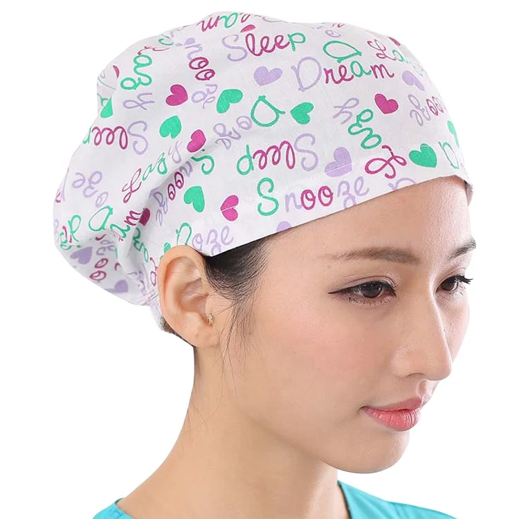 Surgical Scrub Hats for Women Adjustable Medical Scrub Cap for Long Hair Working Hat for Doctor Nurse