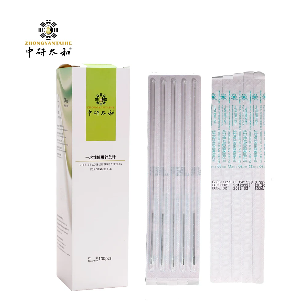 Zhongyan Taihe Long Stylet Acupuncture Needles Disposable Sterile Stainless Spring Handle With Tube 5 Years Useful Life
