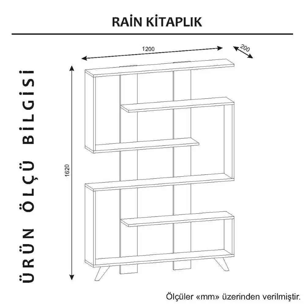 Rain Bookcase White Walnut