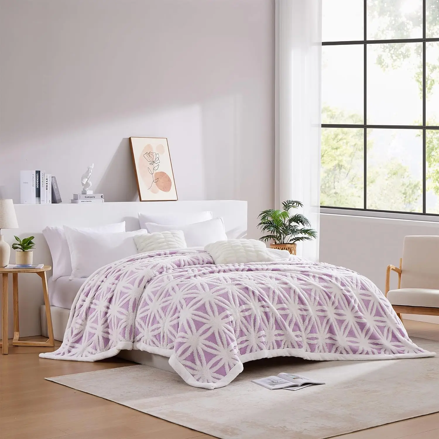 New  Soft Fuzzy Sherpa Fleece Bed Blanket King Size Thick Warm Velvet Blanket for Winter Decorative Cozy Flannel Blanket
