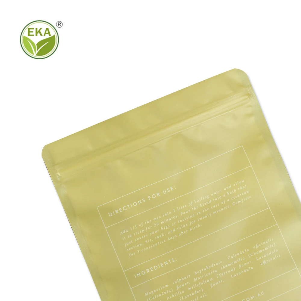 Resealable Biodegradable Candy Cookies Food Package  Kraft Paper Pla Combined Compostable Corn Starch Stand Up Pouch Bag