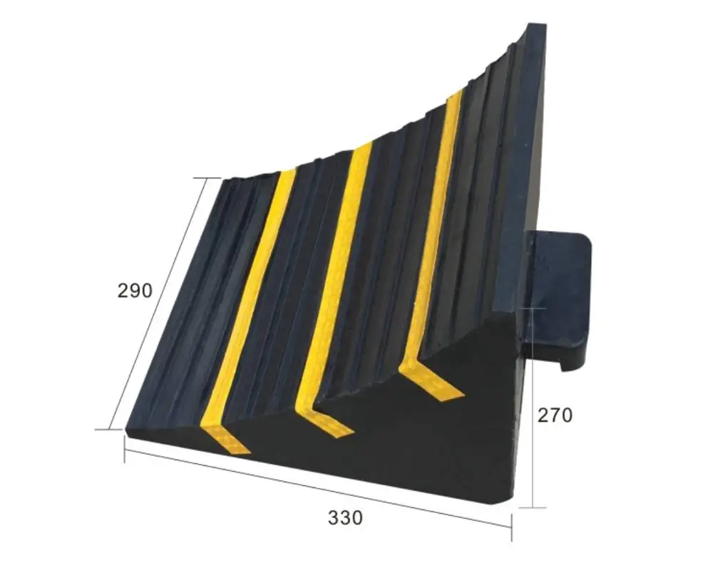 Vehicle Black And Yellow Rubber Truck Wheel Chock Car Stopper For Parking And Loading Sale