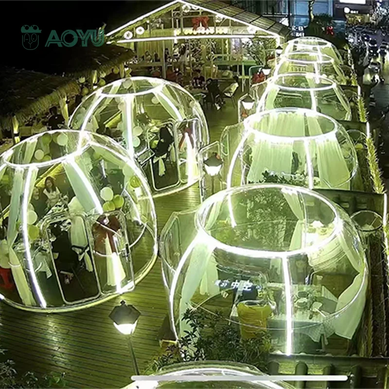 Outdoor Full Transparent Semi-Circular Type Pc Polycarbonate Igloo Clear Dome Bubble Luxury Tent Glamping