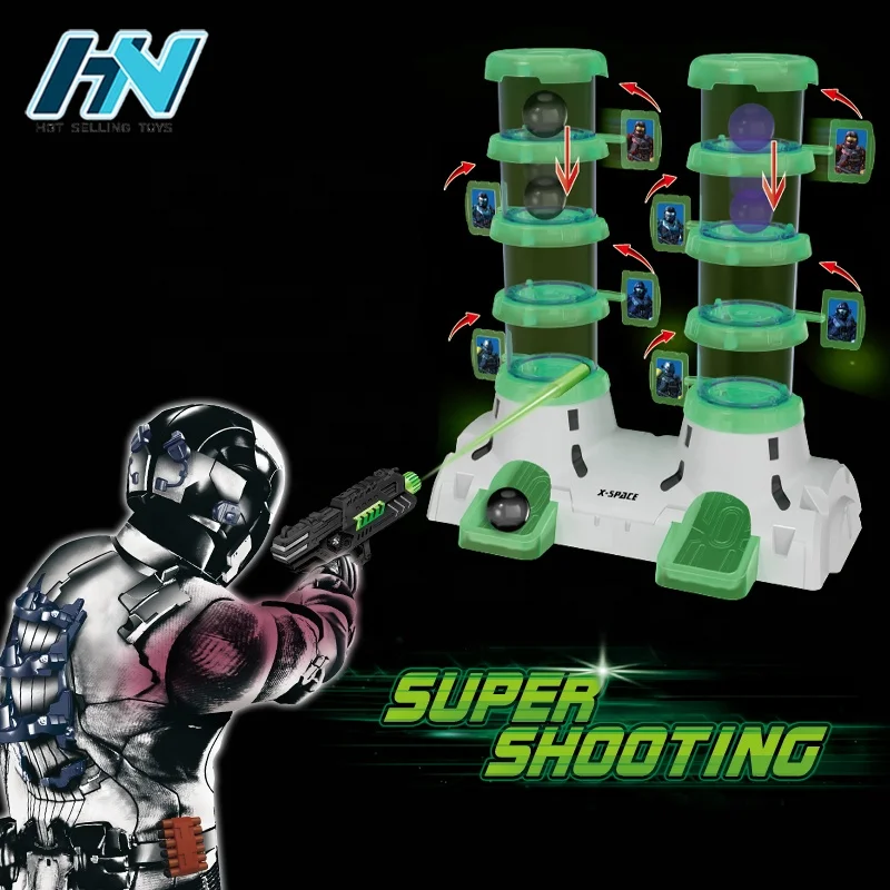 
kids soft bullet shooting cylinder double glow game toy gun soft bullet for play 