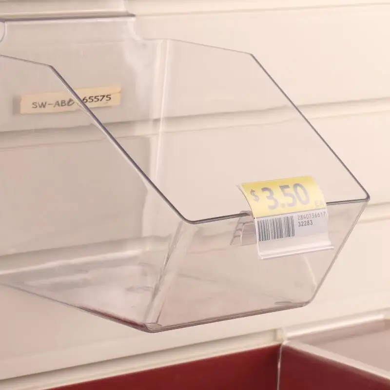HZL Factory Flexible Custom Clear Plastic Display PVC Acrylic Grip Clip Label Holder Supermarket Sign Grip For Visual Bin