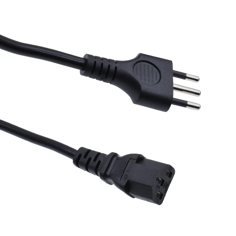 Italy to C13 Power Cable Type-L Round 3 Pins Power Cord Full Copper 1.5M 3*0.75mm square For PDU UPS Computer Laptop TV Host