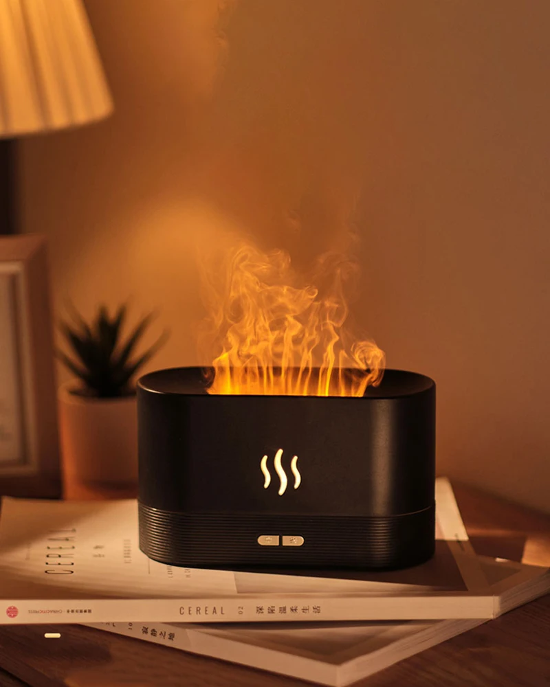 Creative Design Wholesale Price 3D simulation flame humidifier high fog ultrasonic essential oil aromatherapy aroma diffuser
