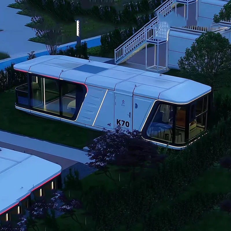 K70 High-end luxury quality spacecraft mobile home hotel cabin prefabricated container small capsule room with kitchen &bathroom