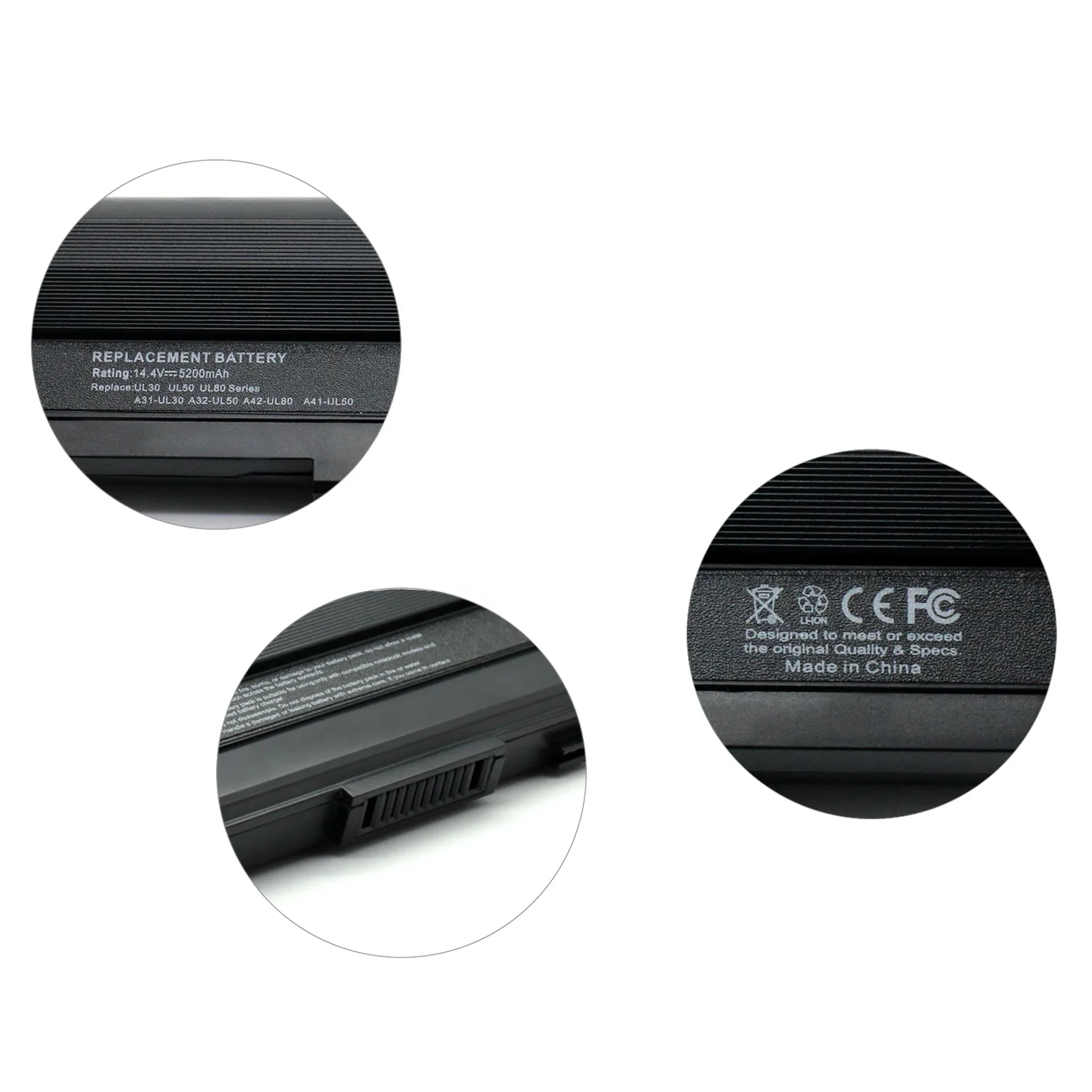 Manufacture  14.4V 5200mAh Laptop Battery for ASUS A31-UL30 A32-UL50 A42-UL80 A41-UL50 A41-U53 A42-U53 A32-U53 A32-UL30 A31-UL80