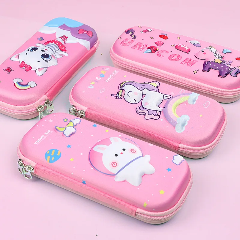 3D Design stationery Zipper bag  Waterproof and antifouling 2 layer pencil bag  Plastic pencil case