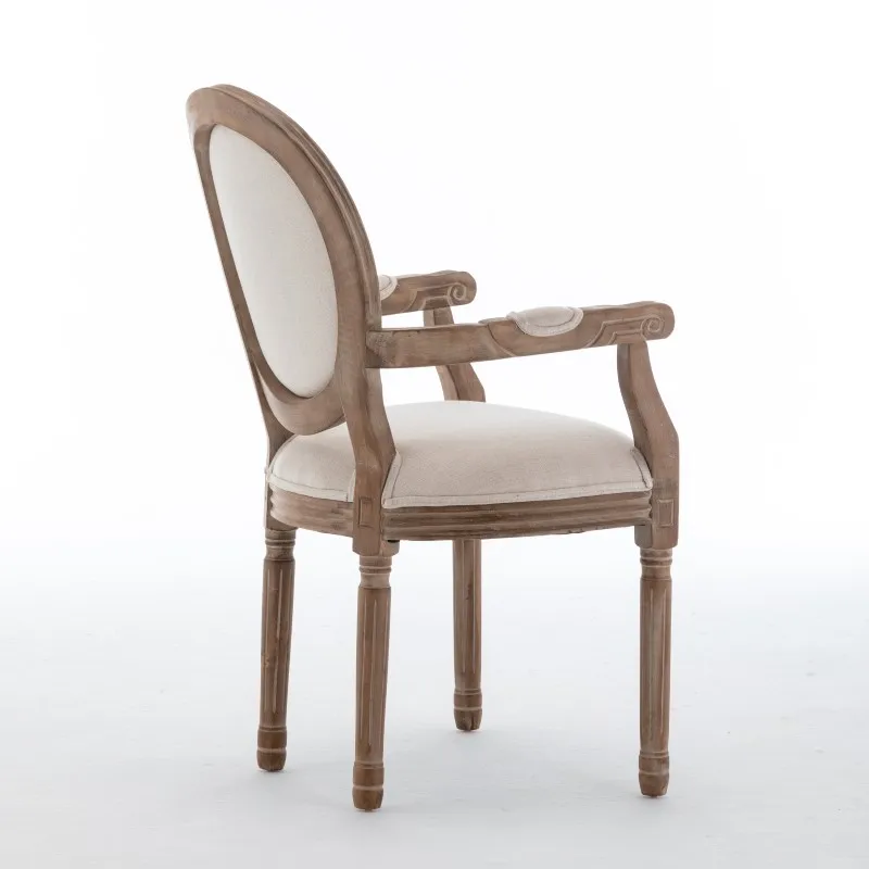 Oak louis chairs dining room wooden armrest dining room chairs with arms