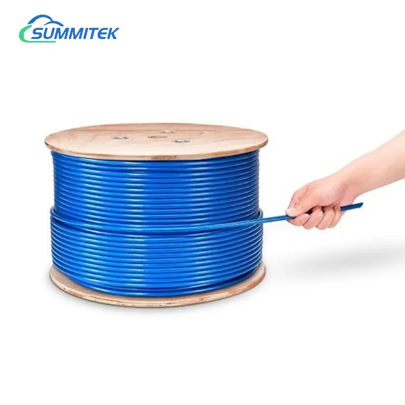 Indoor S/FTP SFTP CAT7 Lan Cable 23AWG 0.57mm Solid Copper OEM Category7 Double Shielded PVC CM CMR 4p twist pair 305m 1000ft