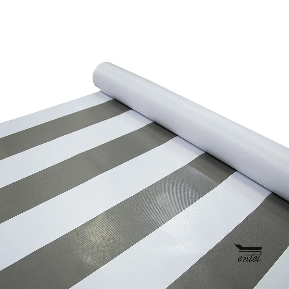 wholesale 500D waterproof PVC stripe tarpaulin awning