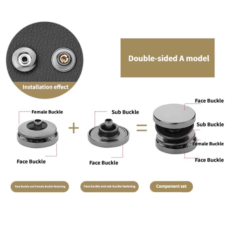 Press snap buttons waterproof four part snap fastener custom snap buttons set for clothes