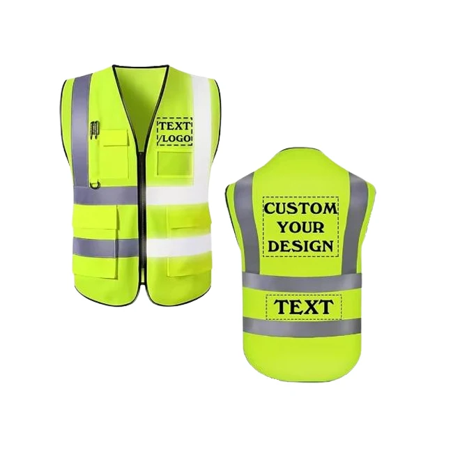 Construction Safety Workwear 100% Polyester Material Hi Vis Reflective Jackets for Outdoor Sanitation
