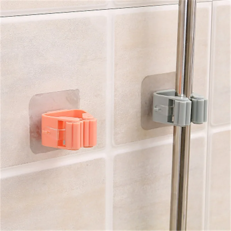 Mop Rack Wall Mounted Mop Holder Bathroom Holder Hanger Shelf Organizer Hook Household Kitchen Organizer Bathroom Accessories
