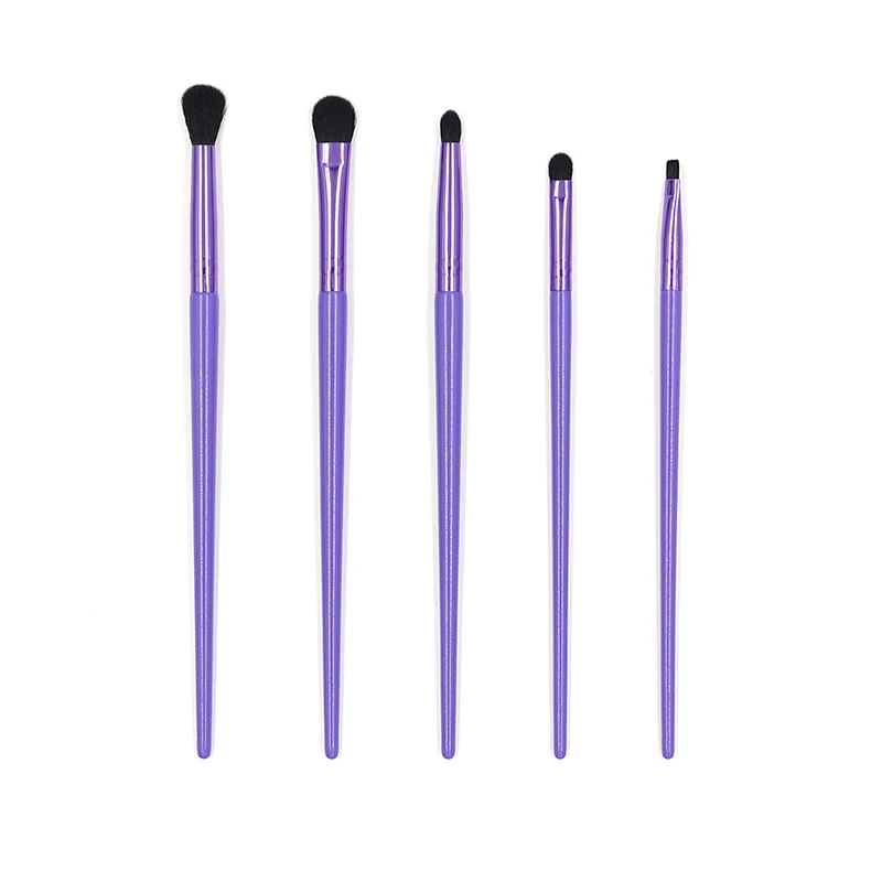 Beauty Cosmetics Basic Tool Purple Color Eyeliner Brush Eyebrow & Eyeshadow Brushes Set