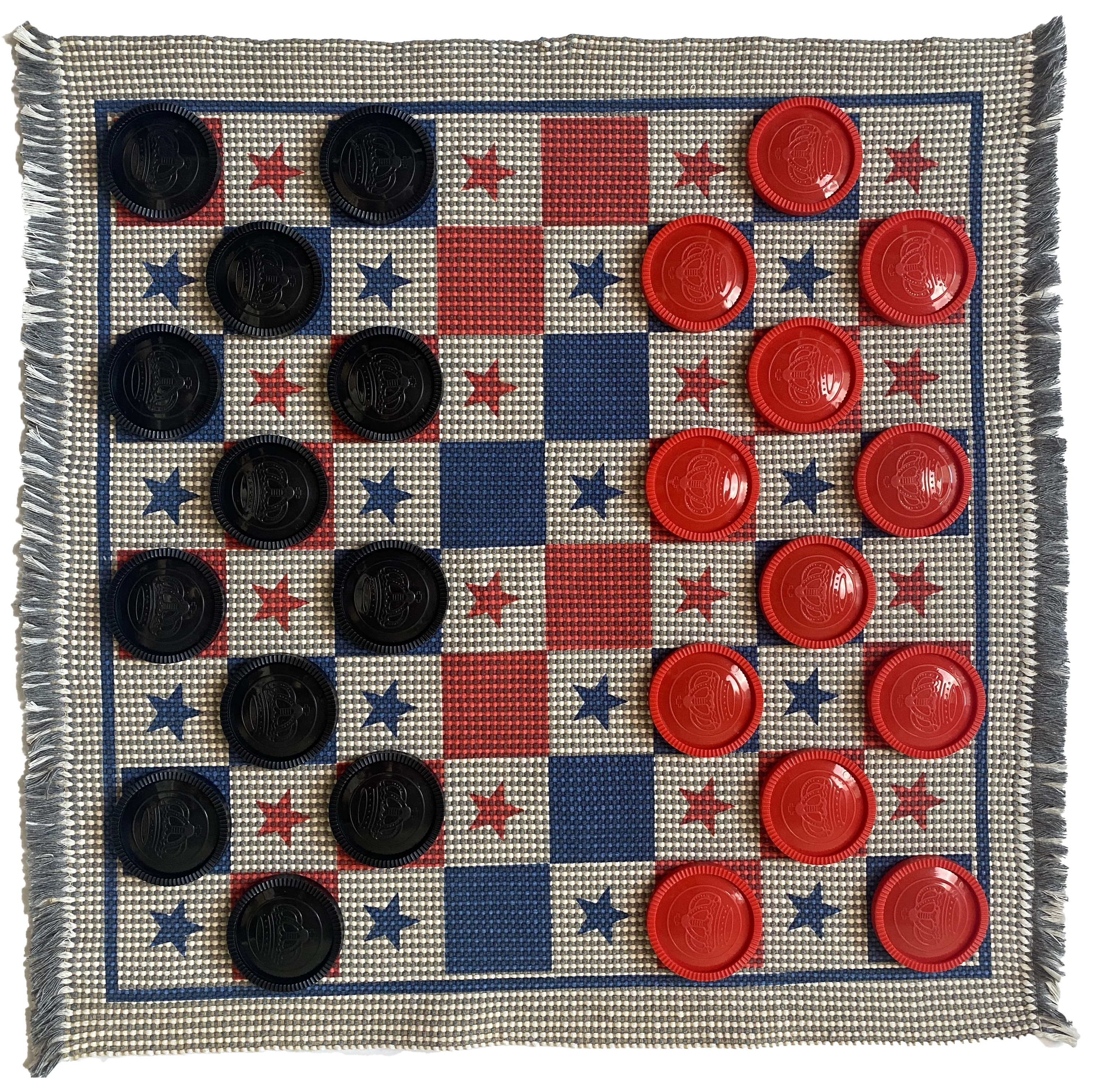 Super 3 In 1 Checkers Game Bule And Red Star Tic Tac Toe Chess Sets Board Game