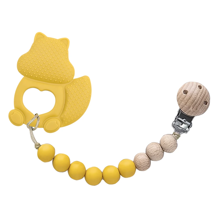 Easy To Grip Squirrel Shape Baby Teethers Chewable Funny Baby Teether Gift Silicone Giraffe Teething Toy