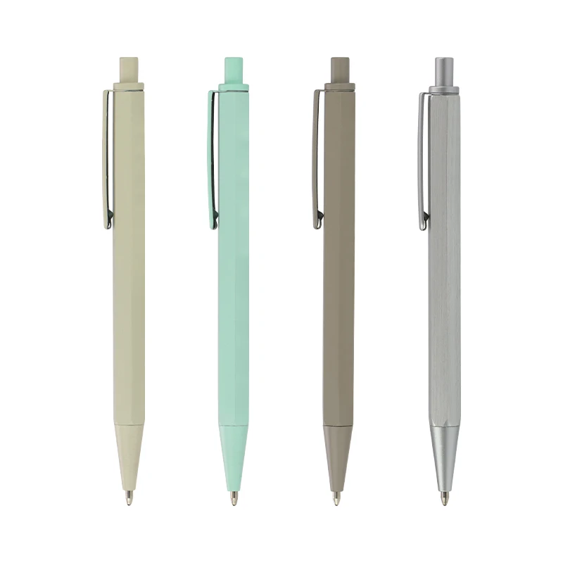 Новый продукт, шестиугольная рекламная шариковая ручка, металлические ручки с логотипом