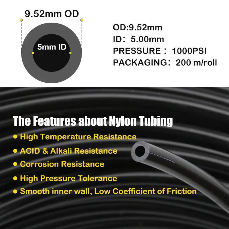 Misting System High Pressure Seamless Custom Length Nylon Tubing