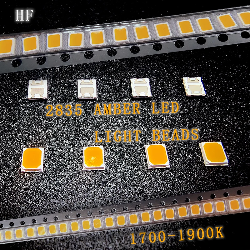 Free sample high voltage 2835 SMD LED Beads amber color 0.2w 0.5W 3v 60ma150ma 1700k1900K SMD LED chip