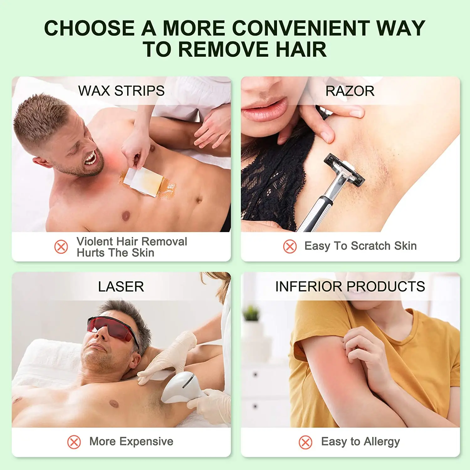 Private Label Hair Removal Cream  Painless Natural Depilatory Cream for Men and Women