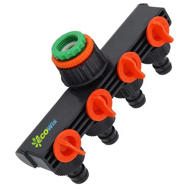 4 Way Garden Hose Valve Splitter Heavy Duty Faucet Manifold Fitting for Drip Irrigation Tap End Garden Water Hose Splitter