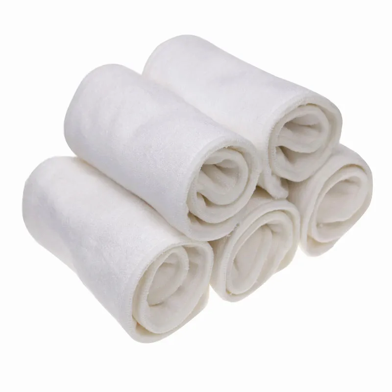 High Absorbent Baby Nappy Liners Reusable 4 Layers 35cm Bamboo Fiber Baby Diaper Inserts