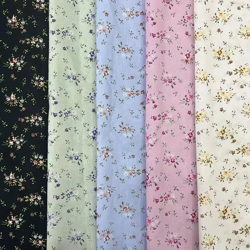 New Summer Hot Selling Flowers Free Korean Design Digital Printed Fabric 100% Pure Cotton Soft fabric