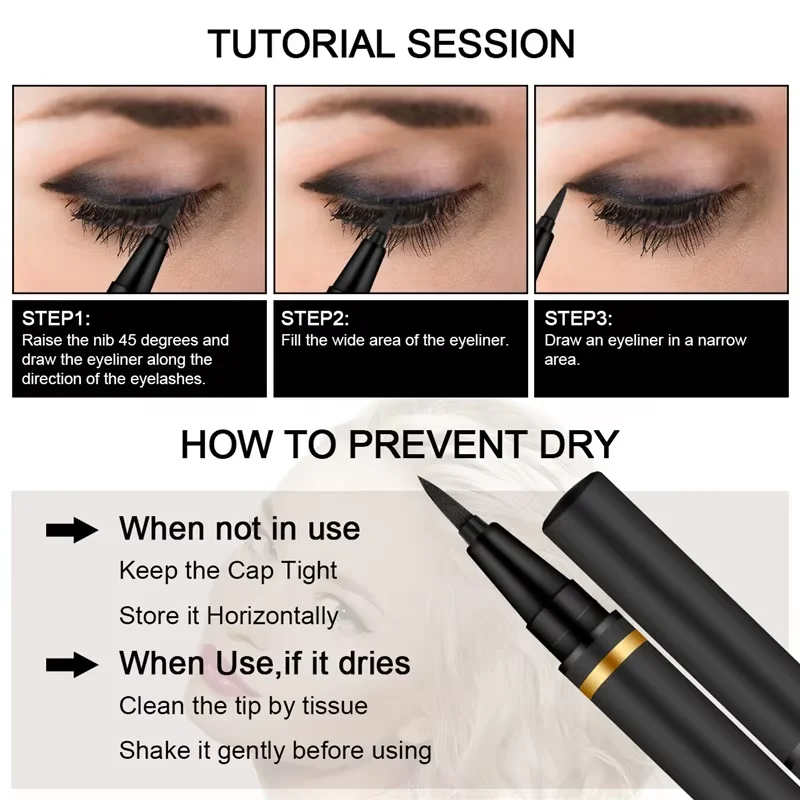 wholesale custom glue lash adhesive pen clear brown white eyeliner pencil match full mink strips
