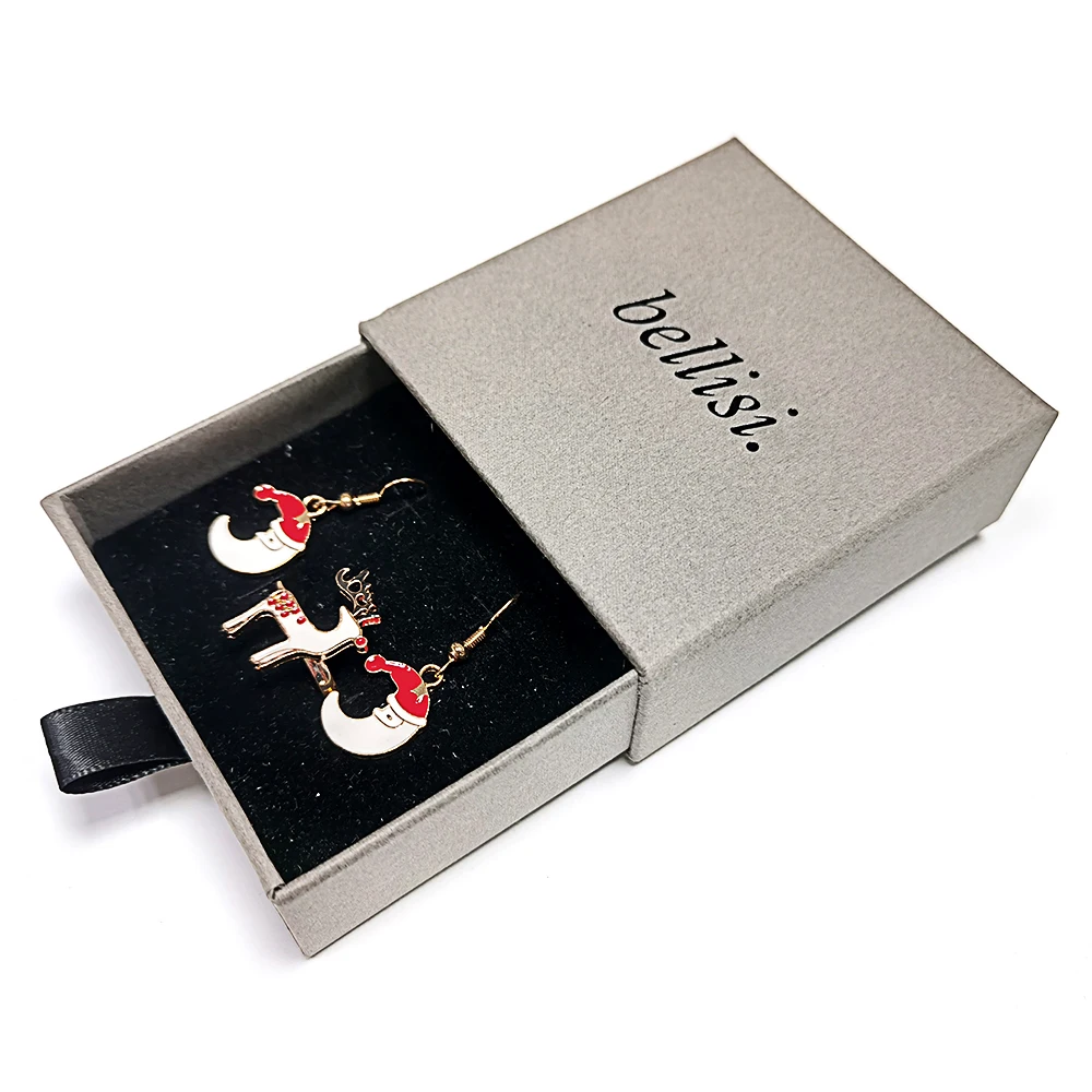 Factory wholesale drawer jewelry box packaging necklaces rings earrings gift box with printing brand logo and foam insert