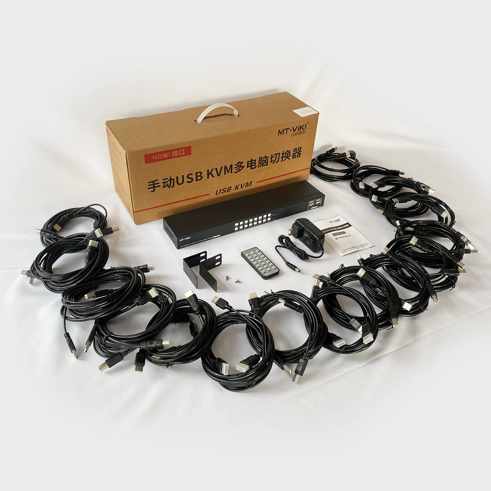Переключатель KVM 4K, 16 портов, MT-VIKI 16x1