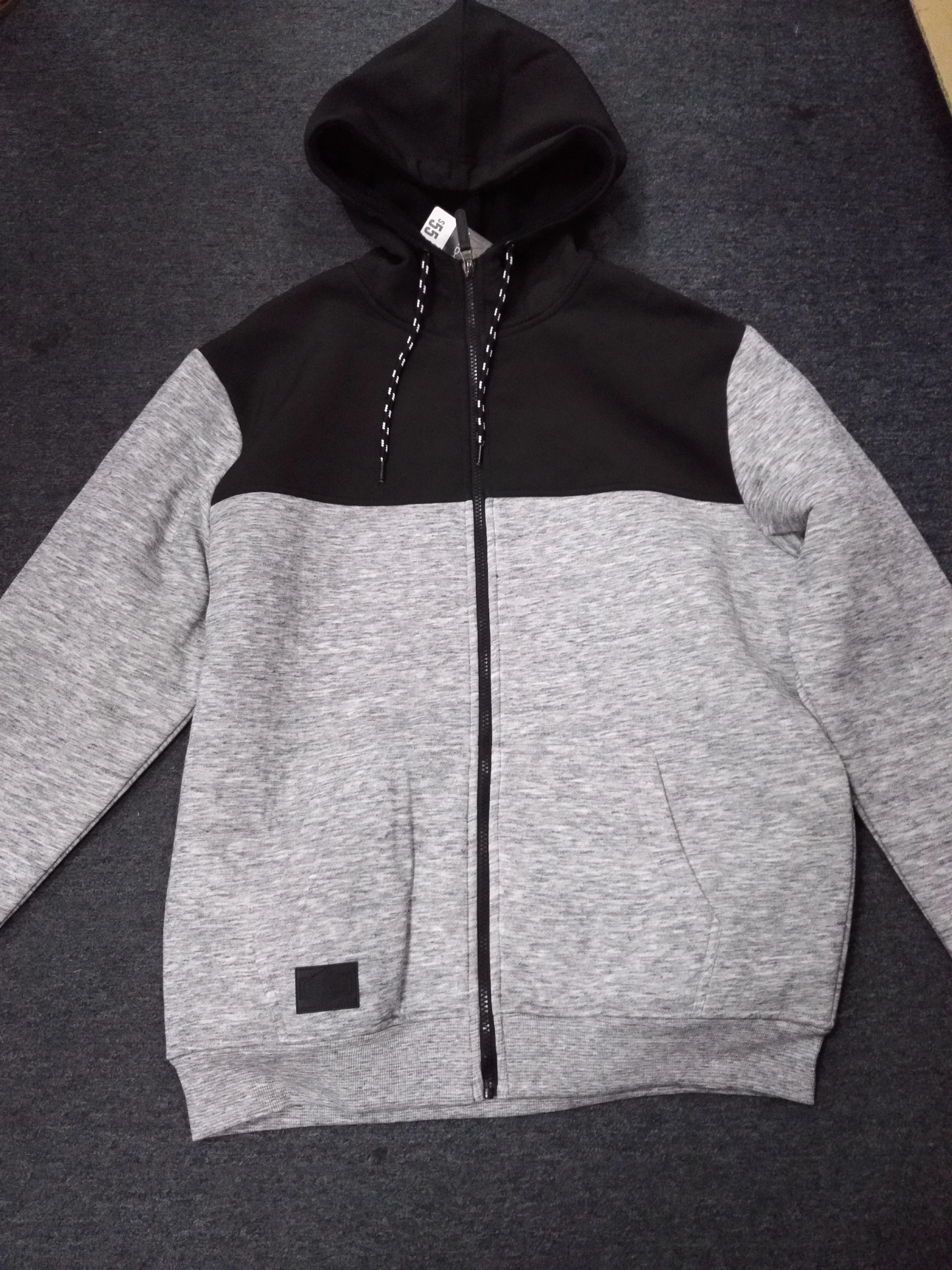 
Wholesale custom Men zip colorblock fleece sweatshirt with pockets 