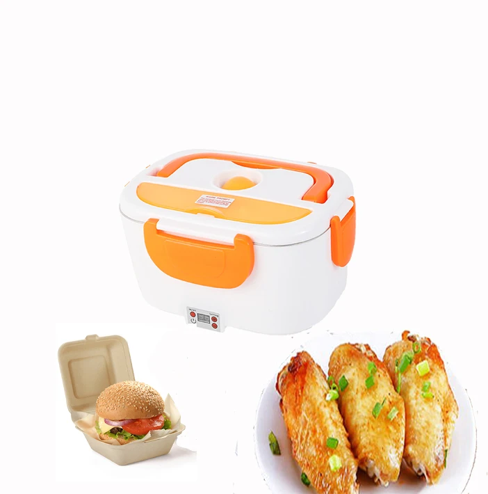 Dual-purpose electric heated bento stainless steel lunch box set for car and office, home portable hot kids lunch box