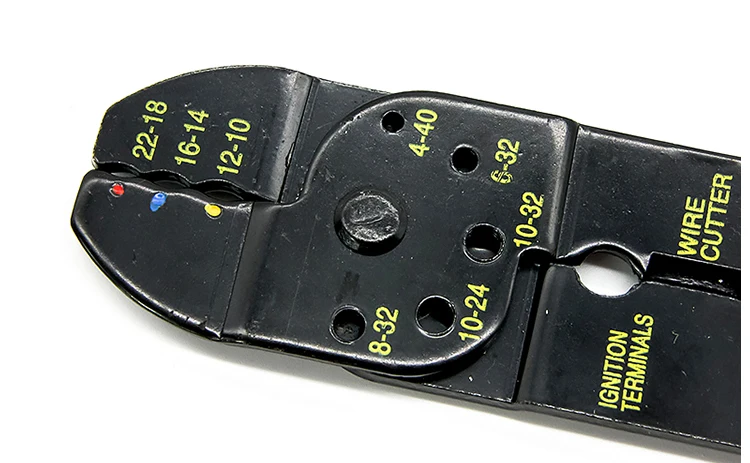 10-22AWG Red Yellow 45# Steel Wire Stripper Wire Cutter Multi Functional Crimping Tool