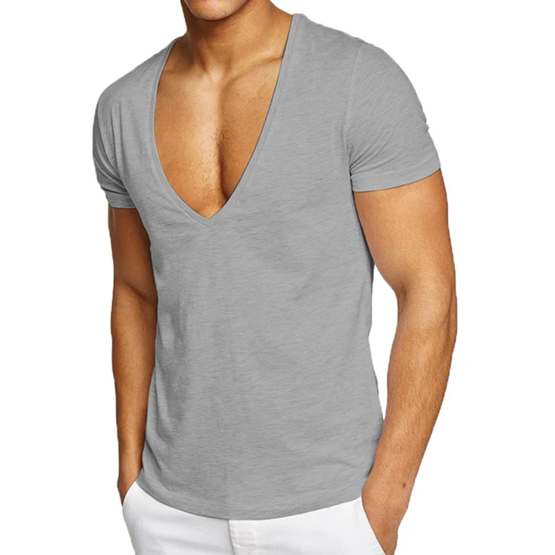 Оптовая продажа 2022, спортивная одежда, летняя белая, Черная Мужская сексуальная футболка с V-образным вырезом, мужская спортивная футболка для тренировок, оптовая продажа, одежда для спортзала