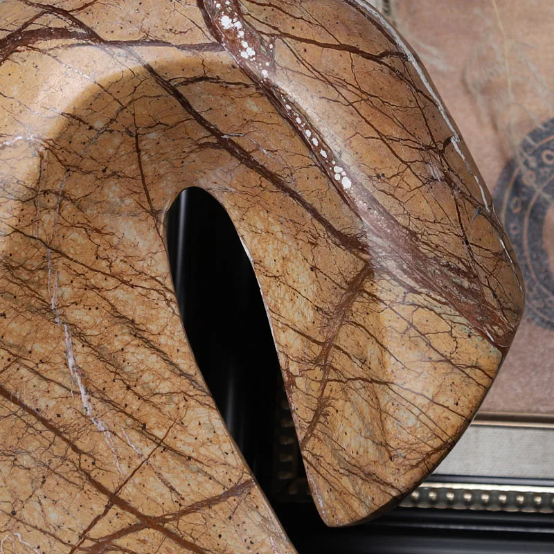 Modern very simple light luxury marble geometric carving nameless model room bedroom cloakroom dressing table decoration