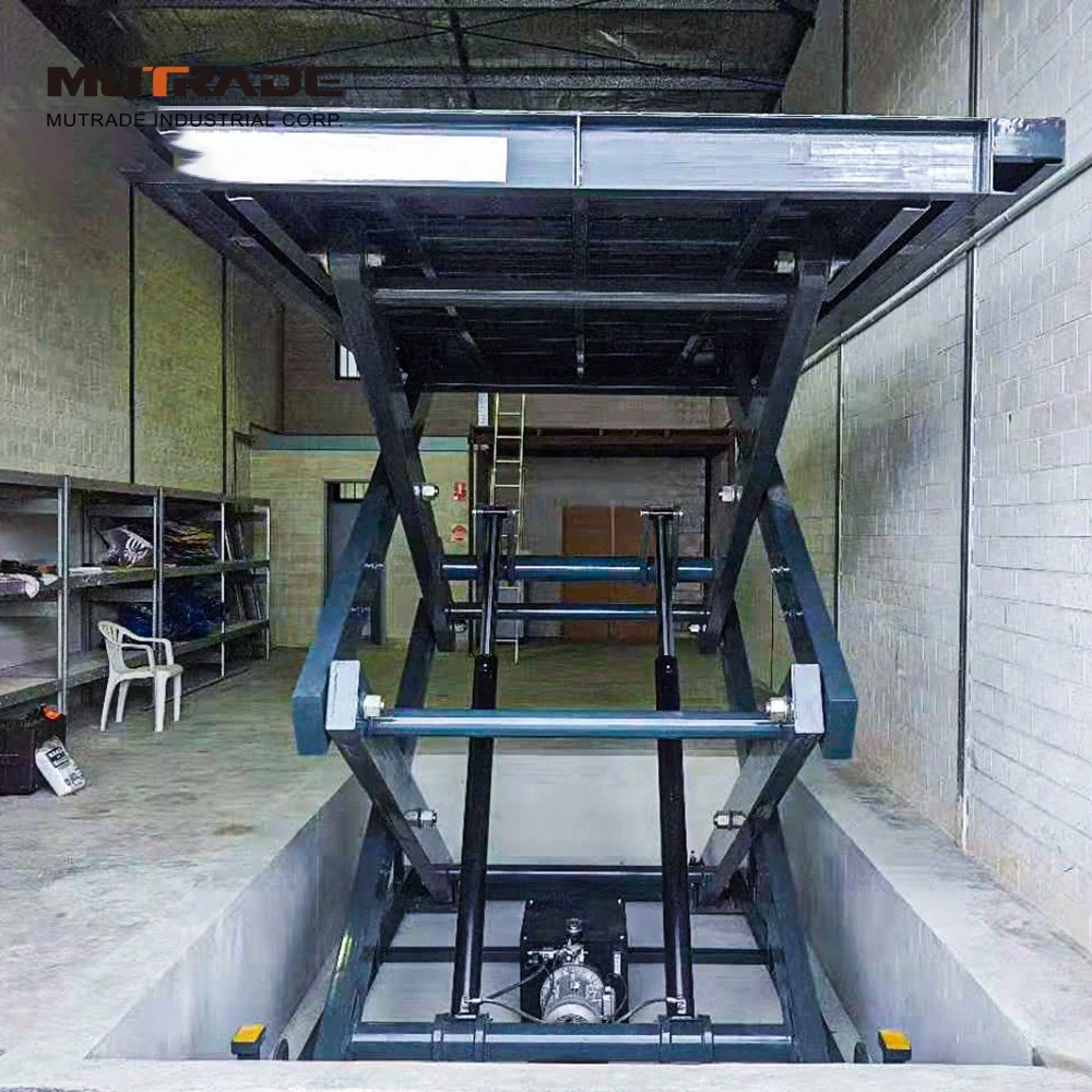 Four Post / Scissor Vehicle Cargo Car Vertical Conveyor Lift Elevator for Building Warehouse