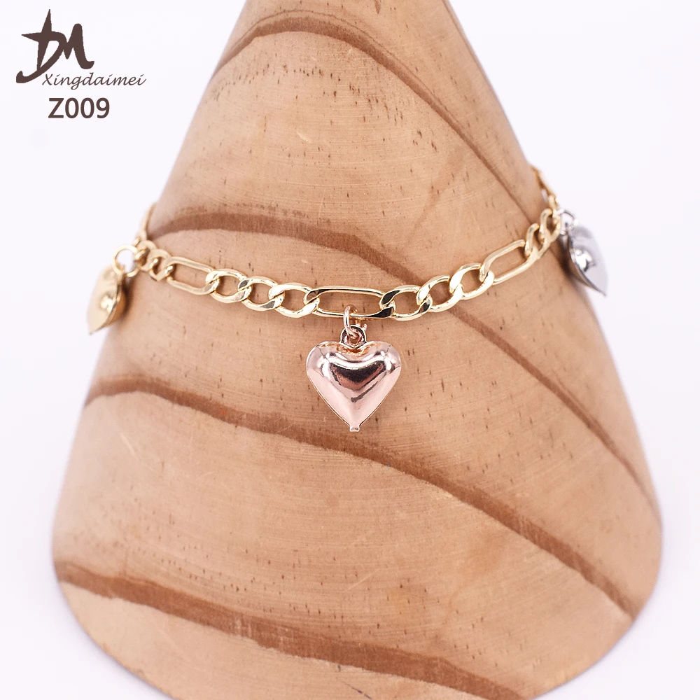 
Z009 Religious jewelry Heart-shaped Three colours bracelet anklet 
